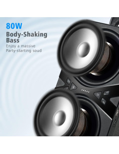 Altavoz Bluetooth YIER TWS Portátil 80W Subwoofer 10.16cm 2
