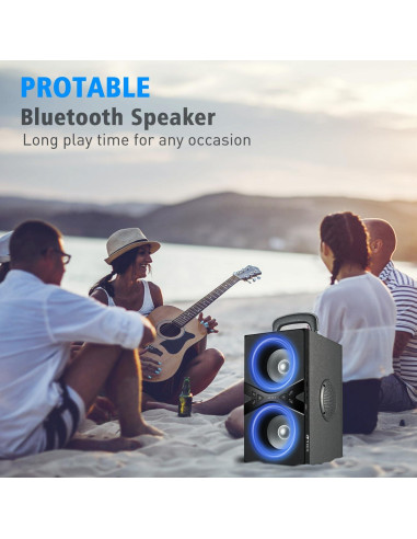 Altavoz Bluetooth YIER TWS Portátil 80W Subwoofer 10.16cm