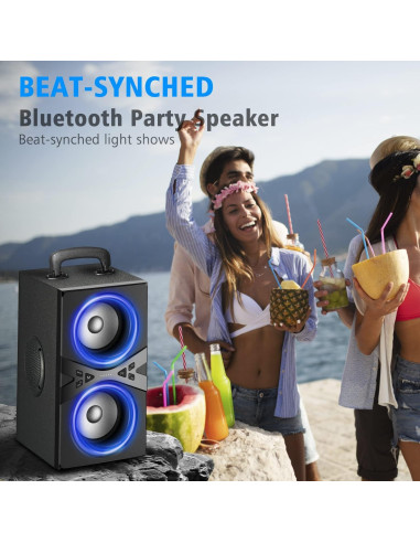 Altavoz Bluetooth YIER TWS Portátil 80W Subwoofer 10.16cm