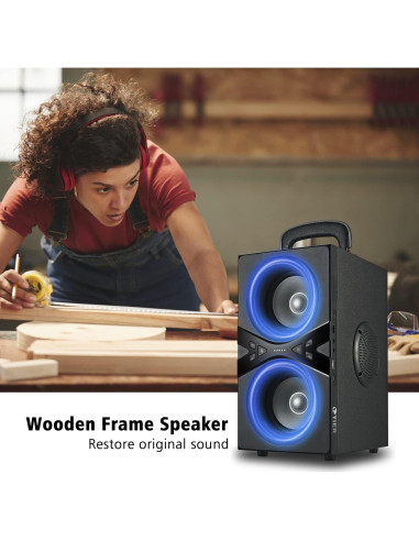 Altavoz Bluetooth YIER TWS Portátil 80W Subwoofer 10.16cm