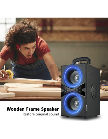 Altavoz Bluetooth YIER TWS Portátil 80W Subwoofer 10.16cm