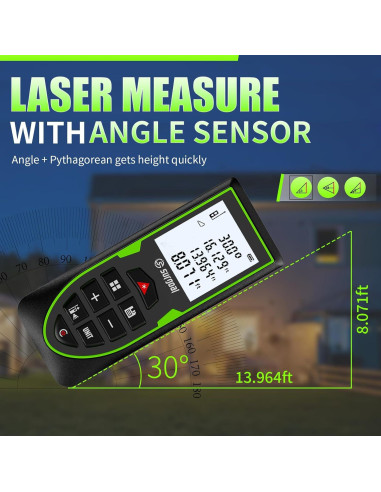Medidor de Distancia Láser Verde SG SURGOAL 120 m Precisión +/-3 mm