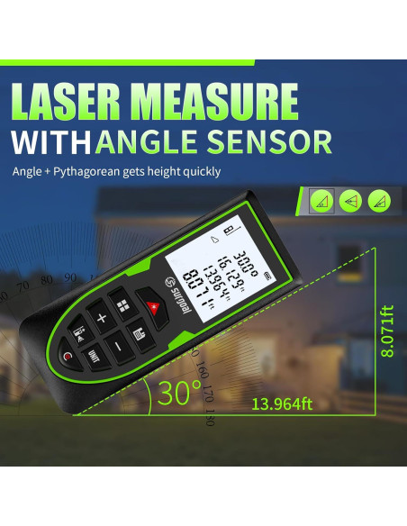 Medidor de Distancia Láser Verde SG SURGOAL 120 m Precisión +/-3 mm