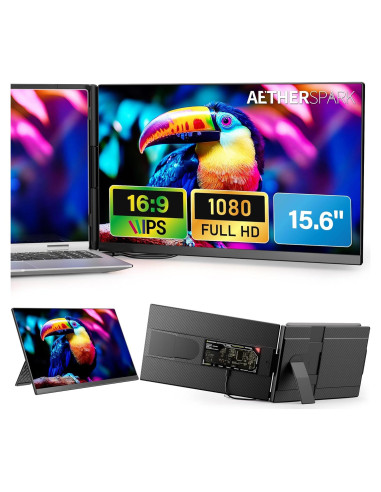 Extensor de Pantalla Doble AetherSpark 15.6" FHD 1080P