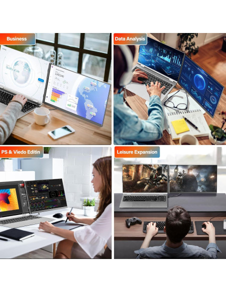 Extensor de Pantalla Doble AetherSpark 15.6" FHD 1080P