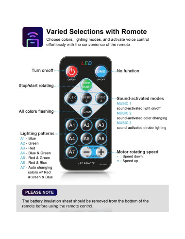 Luditek 3 Luces de Fiesta Activadas por Sonido con Control Remoto