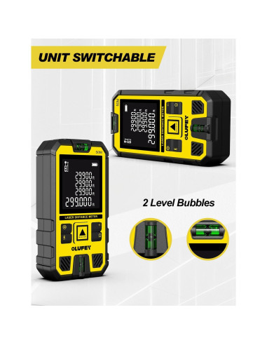 Medidor Láser Olufey OL50 50m IP54 Pantalla LCD Retroiluminada