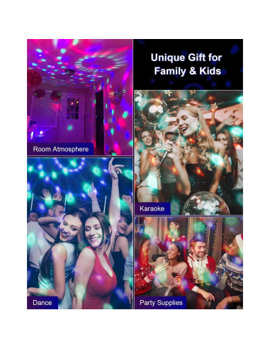 Luditek 3 Luces de Fiesta Activadas por Sonido con Control Remoto