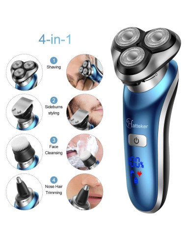 Afeitadora Eléctrica Hatteker RSCX-9608 4 en 1 Impermeable