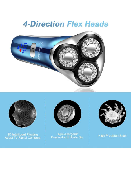 Afeitadora Eléctrica Hatteker RSCX-9608 4 en 1 Impermeable