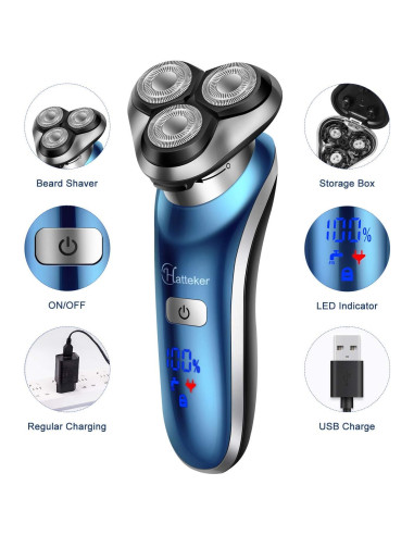 Afeitadora Eléctrica Hatteker RSCX-9608 4 en 1 Impermeable