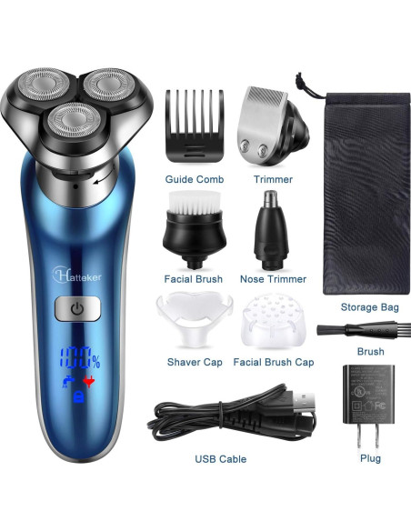 Afeitadora Eléctrica Hatteker RSCX-9608 4 en 1 Impermeable
