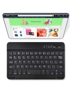 Teclado Inalámbrico DETUOSI 7-8" Universal Portátil Negro