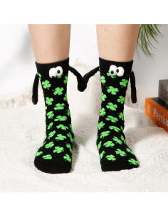 2 Pares de Calcetines Irlandeses XIHIRCD con Diseño de Trébol 2