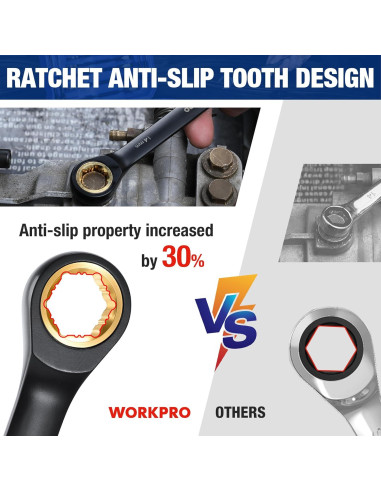 Juego de Llaves de Vaso 22 Piezas WORKPRO Antideslizantes