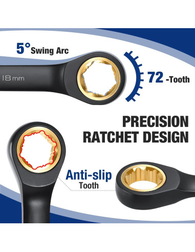 Juego de Llaves de Vaso 22 Piezas WORKPRO Antideslizantes