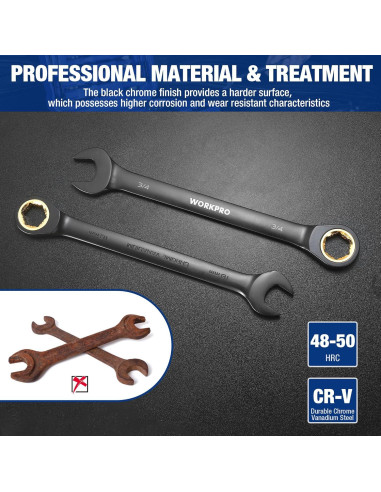 Juego de Llaves de Vaso 22 Piezas WORKPRO Antideslizantes