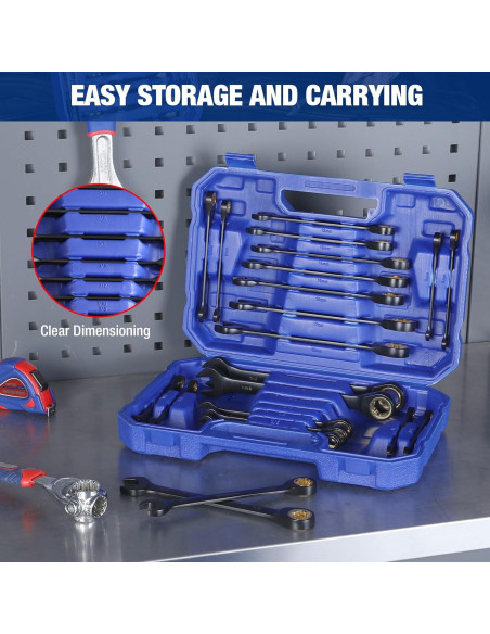 Juego de Llaves de Vaso 22 Piezas WORKPRO Antideslizantes