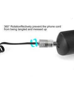 Desenredador de Cable de Teléfono Uvital 10 Piezas Negro 2