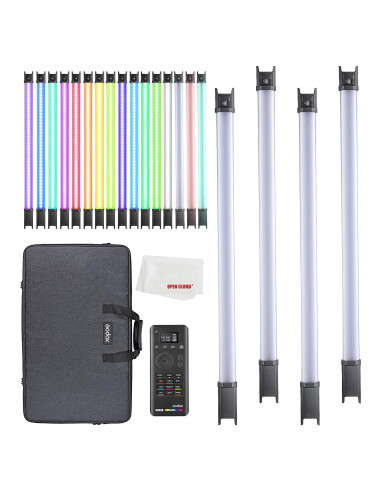Kit de luz LED RGB Godox TL60-K4, 4 lámparas, 2700K-6500K