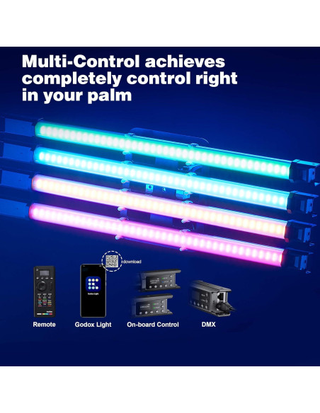 Kit de luz LED RGB Godox TL60-K4, 4 lámparas, 2700K-6500K