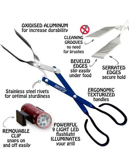 BBQ Croc Herramienta 3 en 1 Barbacoa 45.72 cm Azul