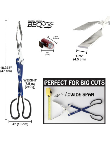 BBQ Croc Herramienta 3 en 1 Barbacoa 45.72 cm Azul