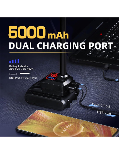 Luz de Trabajo LED Favorlite 2000 Lúmenes Recargable 5000mAh