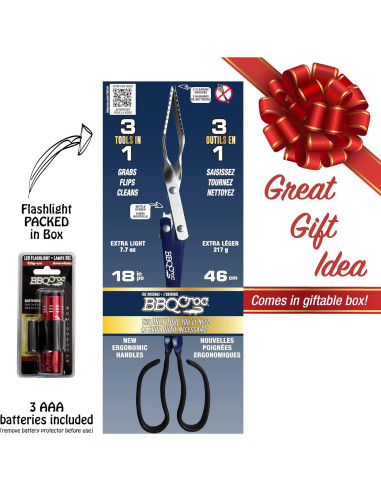 BBQ Croc Herramienta 3 en 1 Barbacoa 45.72 cm Azul