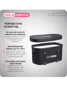 Bañera de Hielo HolaHatha 488L Portátil con Tapa 2