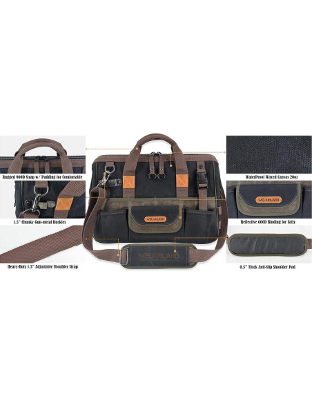 Bolsa de Herramientas Welkinland 40 cm 32 Bolsillos Resistente