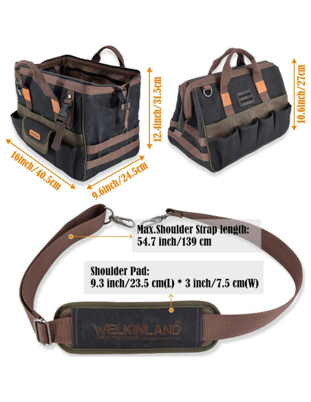 Bolsa de Herramientas Welkinland 40 cm 32 Bolsillos Resistente
