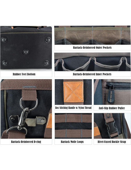 Bolsa de Herramientas Welkinland 40 cm 32 Bolsillos Resistente