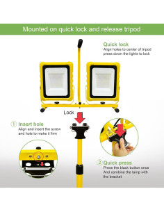 Luz de Trabajo LED LHOTSE 25000 Lúmenes con Trípode Ajustable 2