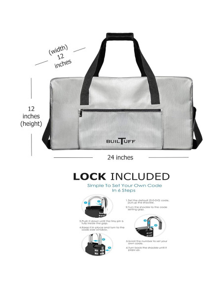 Bolsa de Deporte Builtuff a Prueba de Fuego y Agua 60x30cm