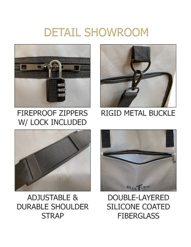 Bolsa de Deporte Builtuff a Prueba de Fuego y Agua 60x30cm