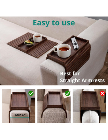 Bandeja para Reposabrazos DETOR, Bambú, 45.7x33.5cm