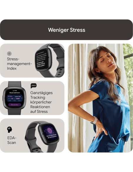 Fitbit Sense 2 Reloj Inteligente Salud y Fitness GPS Gris