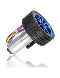 Motor de Engranaje 12V SatcOp con Encoder y Soporte 65mm