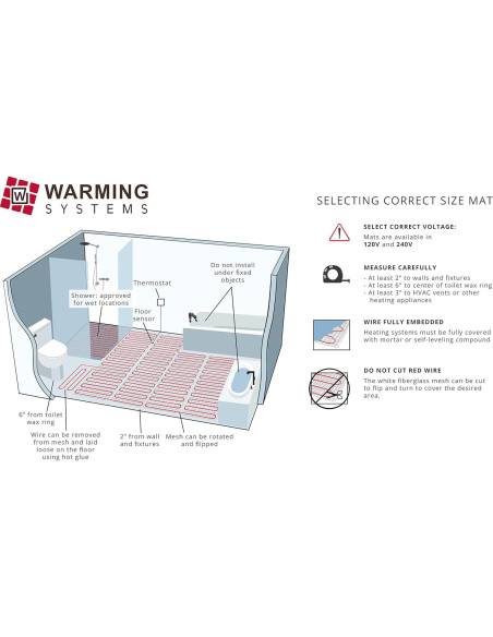Mat calefacción suelo radiante Warming Systems 50 m con termostato