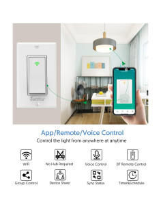 Interruptor de Luz Inteligente Bluetooth Avatar Controls AWS06F 2