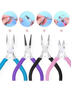 Alicates para Joyería Anezus 4 Piezas Acero Antideslizante 2