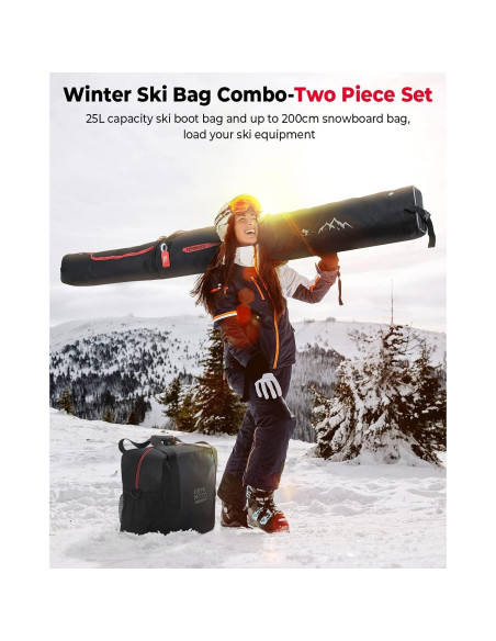 Bolsa de Esquí KEMIMOTO 25L y Botas Combo Acolchada
