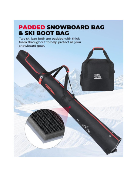 Bolsa de Esquí KEMIMOTO 25L y Botas Combo Acolchada
