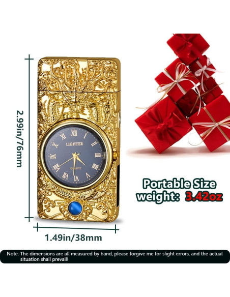 Encendedor Eléctrico GADATOP Dragón Oro - Plasma a Prueba de Viento