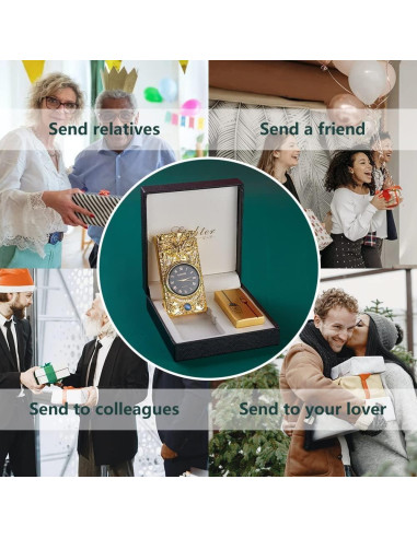 Encendedor Eléctrico GADATOP Dragón Oro - Plasma a Prueba de Viento