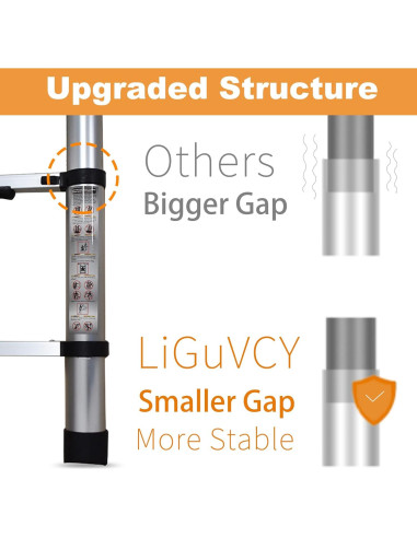 Escalera Telescópica LiGuVCY 4.4 m Ajustable Aluminio