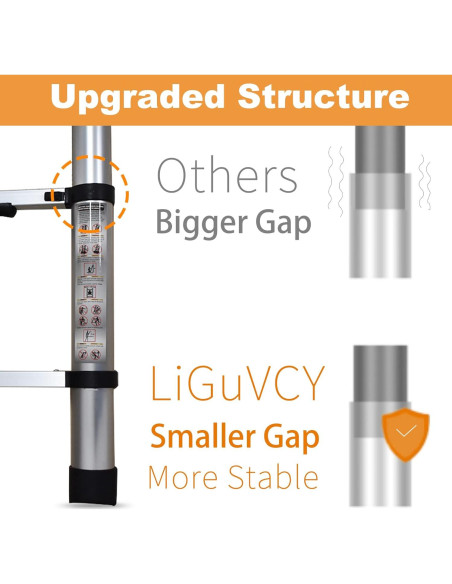 Escalera Telescópica LiGuVCY 4.4 m Ajustable Aluminio
