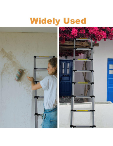 Escalera Telescópica LiGuVCY 4.4 m Ajustable Aluminio