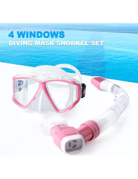 Conjunto de Snorkel EXP VISION EX-4400T Rosa Antivaho